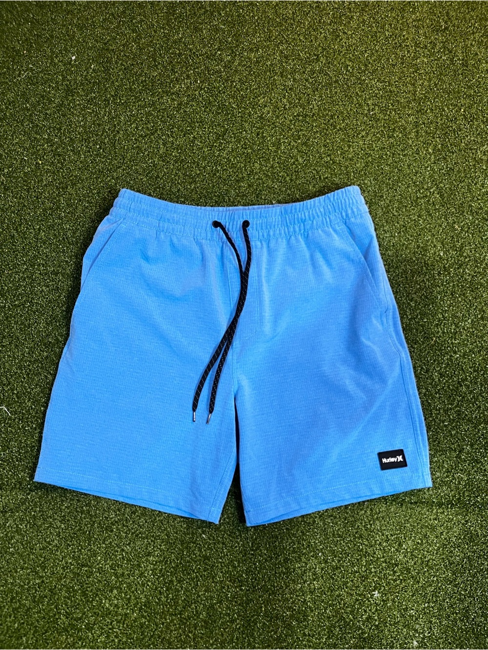 HURLEY PHANTOM MENS SIZE Small SWIM TRUNKS 6” INSEAM BOARD SHORTS BLUE